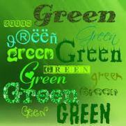 A display of the various shades of green